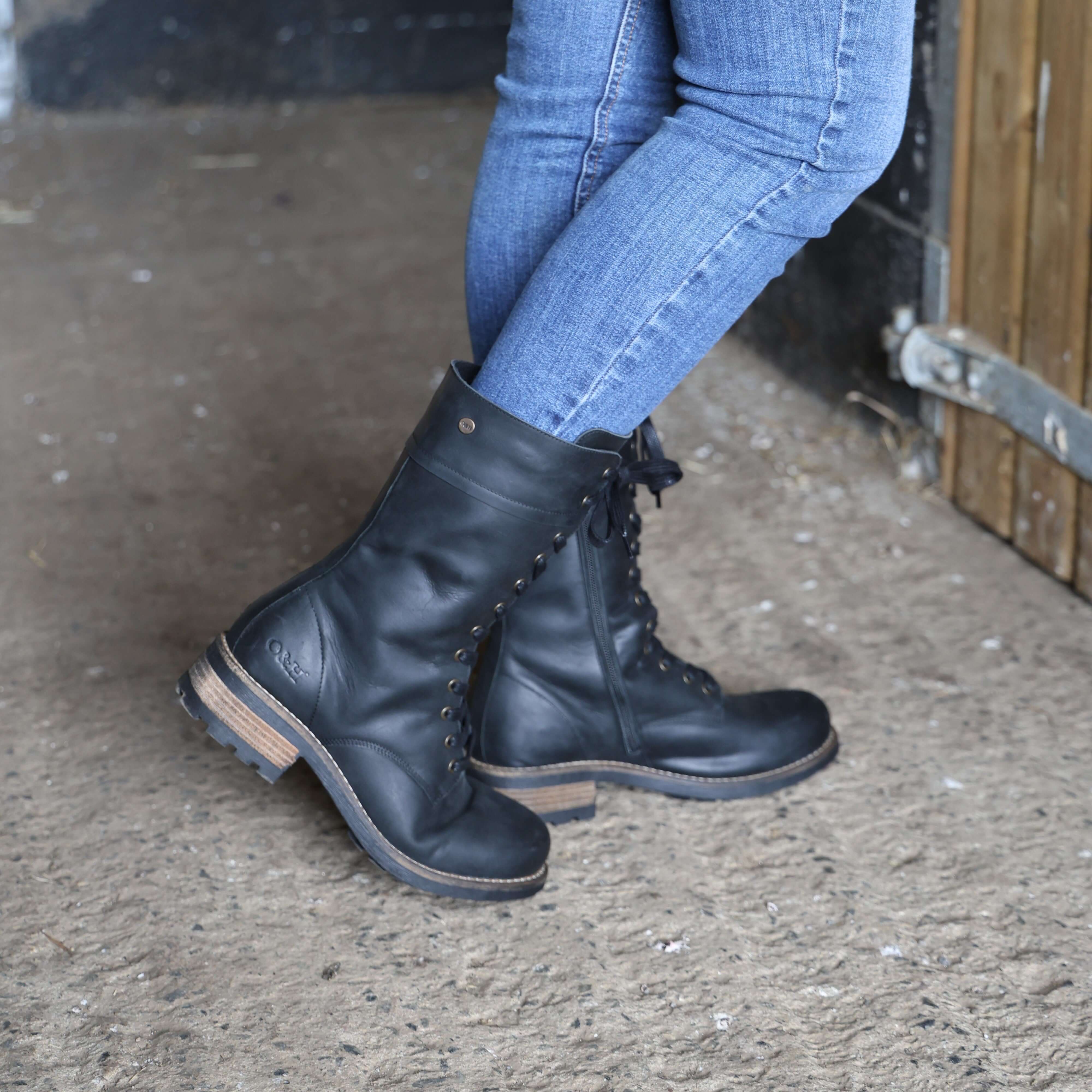 Black military style boots womens online