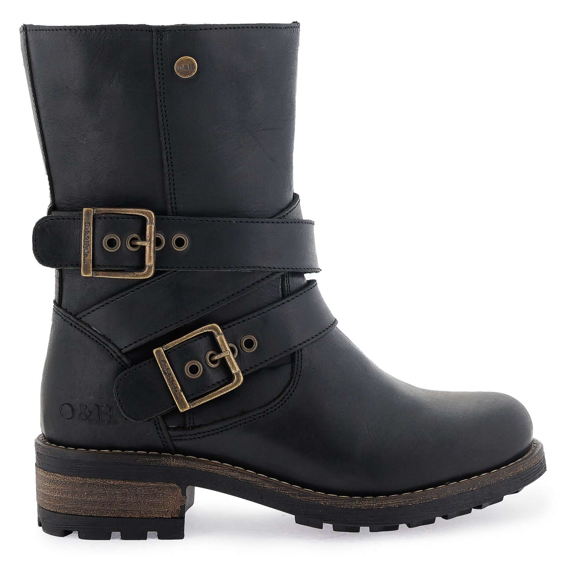 Black ankle biker boots uk online