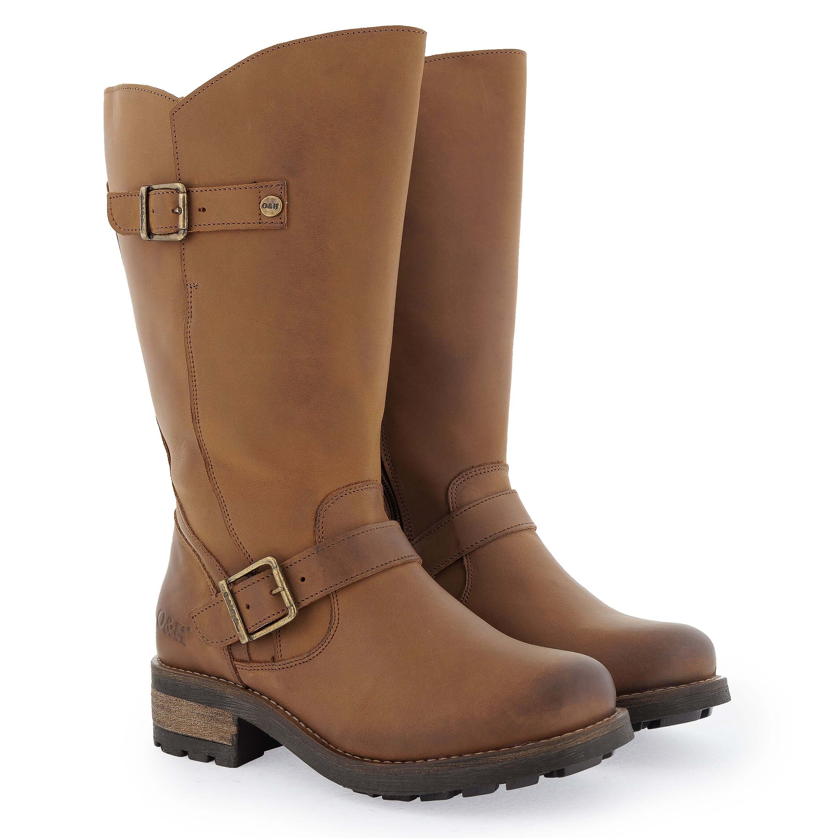 Cognac wide calf boots online