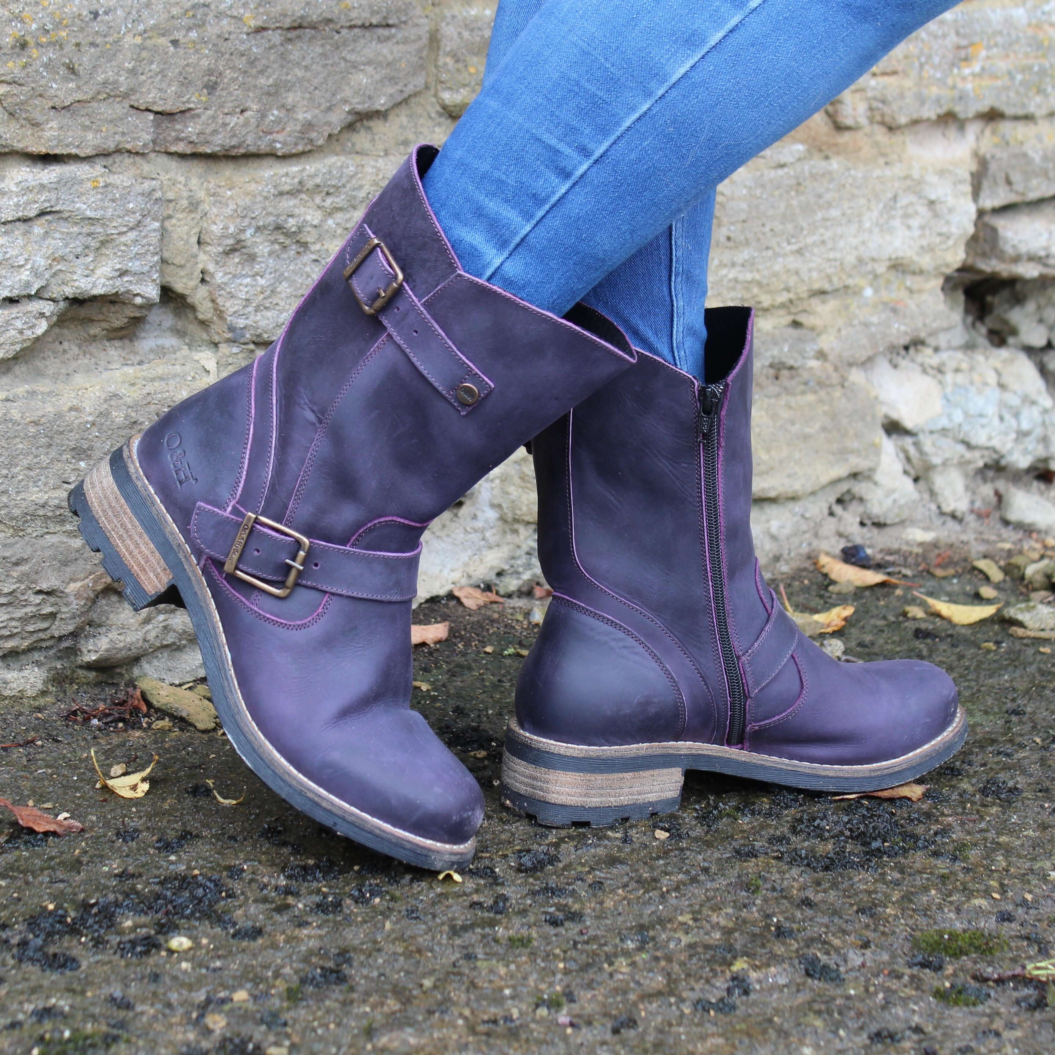 Women s Crest Demi 2 Mid Calf Boots Purple