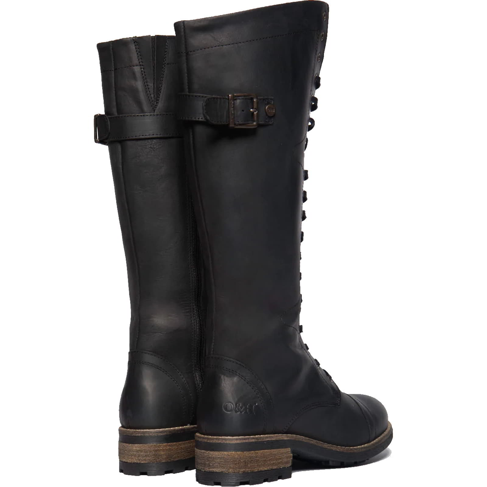 Womens Bridge 18 Tall Leather Boots Cesar Black