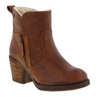 Womens Eastside Fur Lined Western Ankle Boots - Cognac