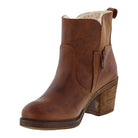 Womens Eastside Fur Lined Western Ankle Boots - Cognac