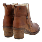 Womens Eastside Fur Lined Western Ankle Boots - Cognac