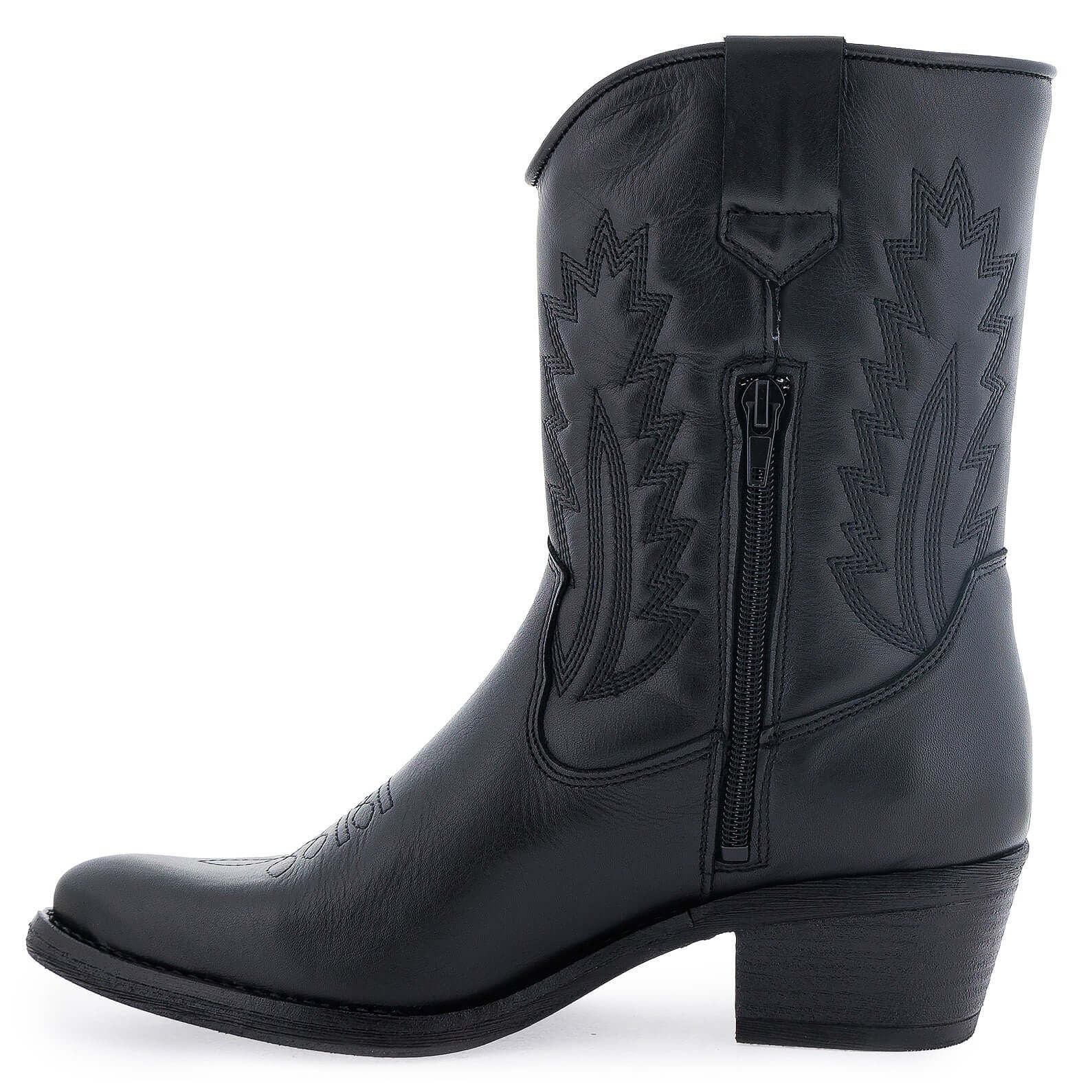 Womens Texan Lo Western Cowboy Boots Black